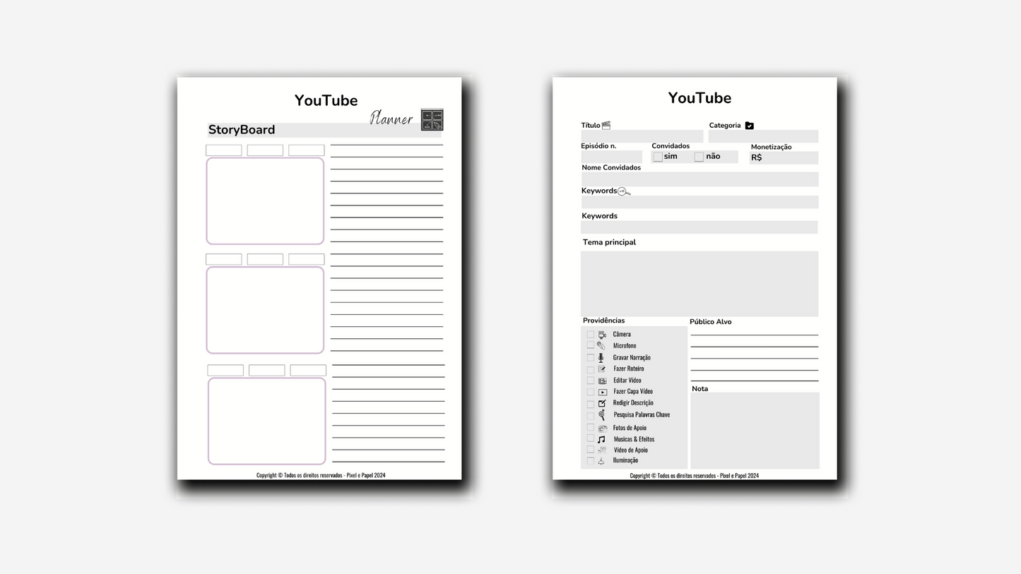 Planner YouTube | Organização Rápida e Fácil dos Seus Projetos
