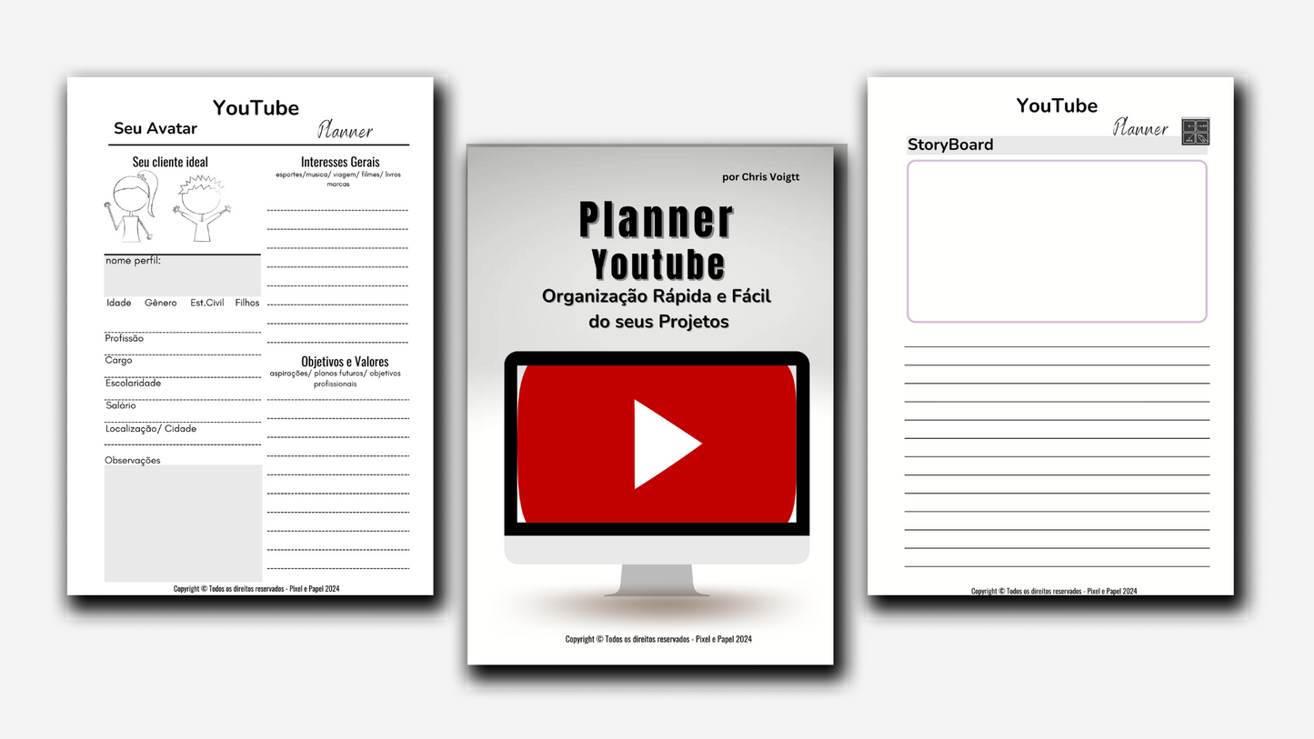 Planner YouTube | Organização Rápida e Fácil dos Seus Projetos