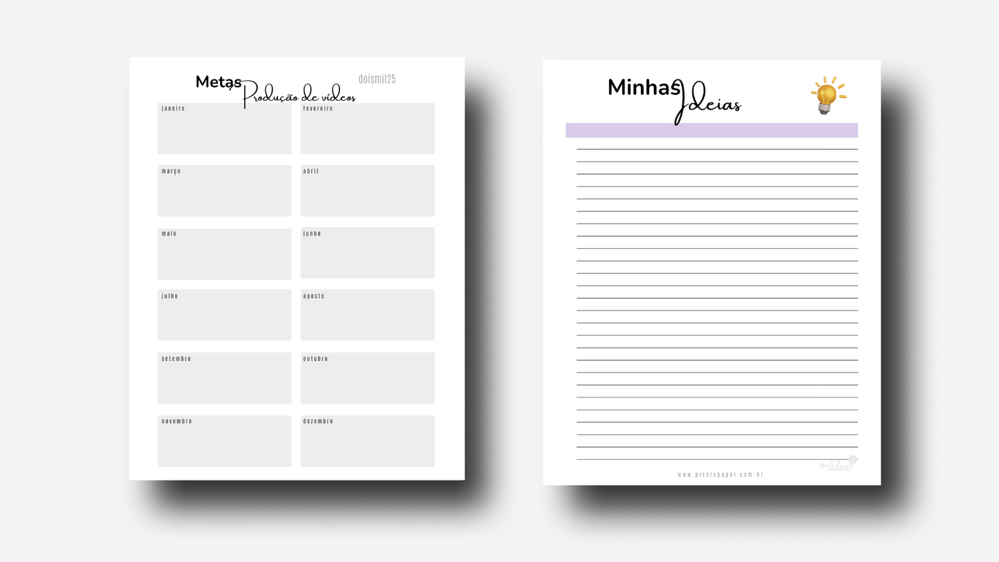 Planner Produção de Vídeo