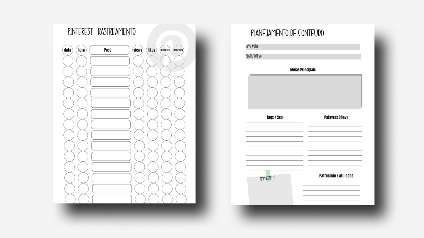 Planner Mídias Sociais